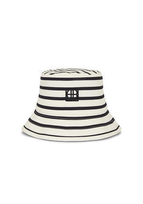 ANINE BING Nicks Bucket Hat in Black,White.