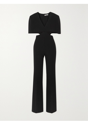 ET OCHS - Conner Cape-effect Cutout Stretch-cady Jumpsuit - Black - US0,US2,US4,US6,US8,US10