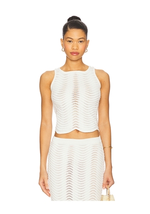 Cin Cin Arc Knit Top in White. Size S. Also in XS.