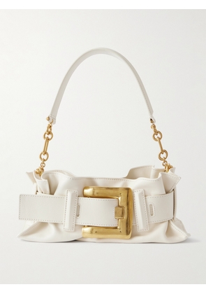 Balmain - Anthem Mini Buckled Leather Shoulder Bag - White - One size