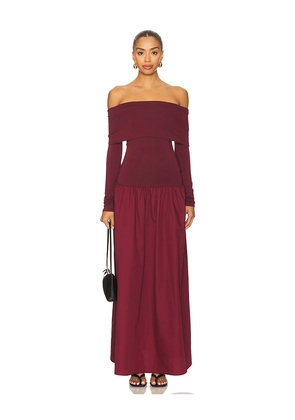 ALL THE WAYS Cressida Maxi Dress in Burgundy. Size L. Also in S, XXS.