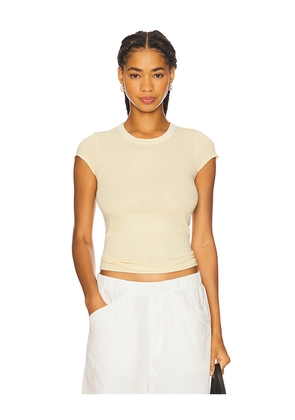 COTTON CITIZEN Marbella Cap Sleeve Tee in Yellow. Size M. Also in S, XS.