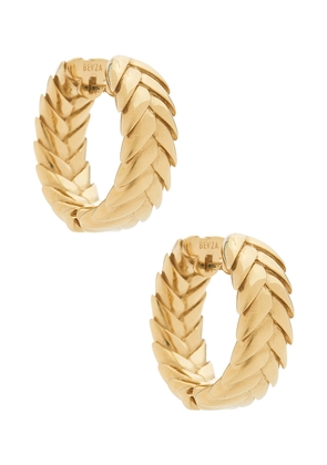 Bevza Spikelet Hoops in Metallic Gold.
