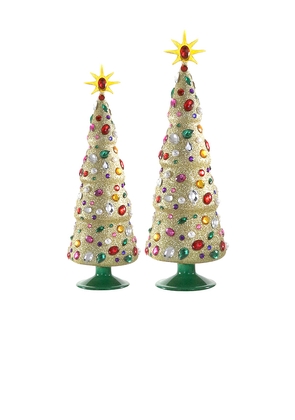 Cody Foster & Co Collected Gem Trees Bright Gold Set Of 2 in Metallic Gold.