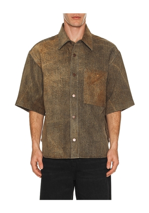 AGOLDE Watson Shirt in Brown. Size L. Also in M, S.