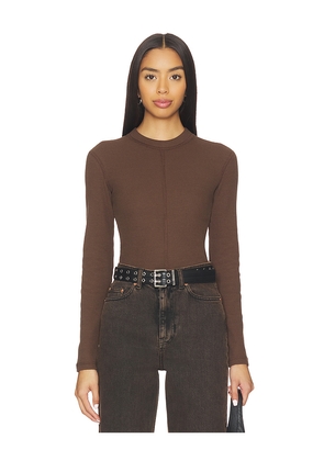 Dr. Denim Stella Waffle Top in Chocolate. Size M. Also in S, XL, XS.