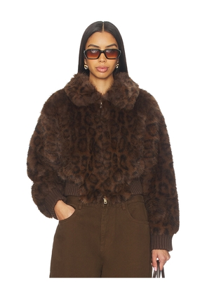 Bubish Hailey Faux Fur Bomber in Brown. Size 10/M. Also in 12/L, 14/XL, 6/XS, 8/S.