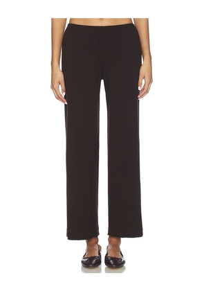 DONNI. The Baby Rib Scallop Pant in Chocolate. Size L. Also in M, S, XS, XXS.