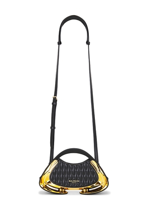 BALMAIN Jolie Madame Small Paded Faux Leather Purse in Black.