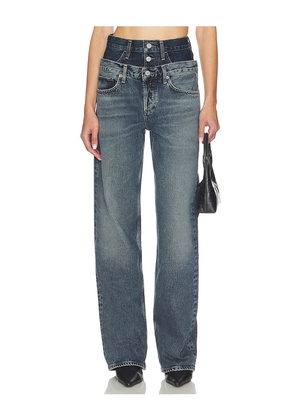 AGOLDE Elson High Rise Loose Jeans in Blue. Size 24. Also in 25, 26, 27, 28.