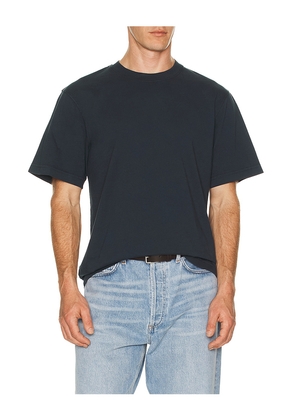 AGOLDE Asha Mock Neck Tee in Blue. Size M. Also in S, XL/1X.