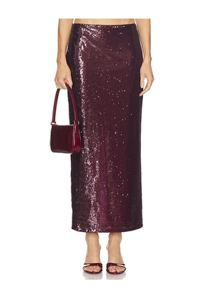 Camila Coelho Noella Skirt in Burgundy. Size M. Also in S, XS, XXS.