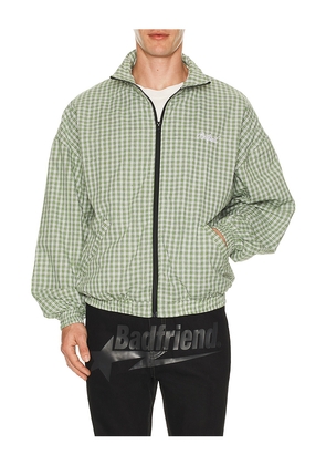 Badfriend Gingham Plaid Full Zip Jacket in Green. Size L. Also in M, XL/1X.