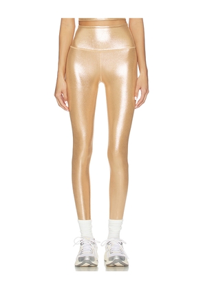 Beyond Yoga High Waisted Midi Legging in Metallic Bronze. Size L. Also in M, S, XS.