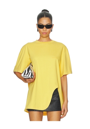 THE ATTICO Oversized T-Shirt in Yellow. Size 36. Also in 38, 40, 42, 44.