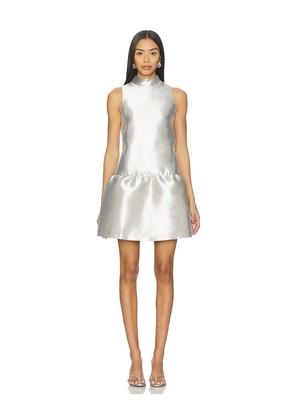 ALIGNE Blaze Satin Mini Dress in Metallic Silver. Size 0. Also in 10, 2, 4, 6, 8.
