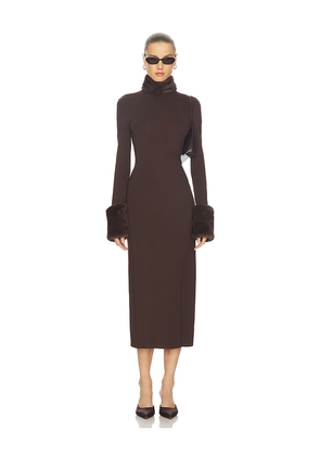 Camila Coelho Isadora Midi Dress in Chocolate. Size L. Also in XXS.