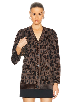 FWRD Renew Fendi Zucca Cardigan in Brown. Size S. Also in .