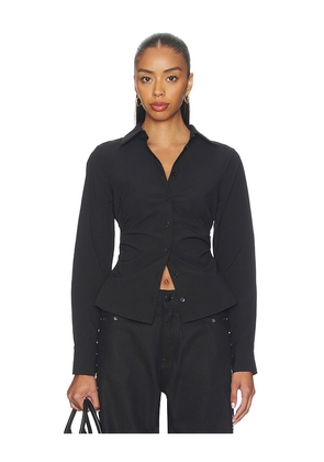 ALL THE WAYS Millie Button Up Top in Black. Size L. Also in M, S, XS, XXS.