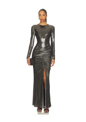 ET OCHS Stella Gown in Metallic Silver. Size 0. Also in 2, 4, 6, 8.