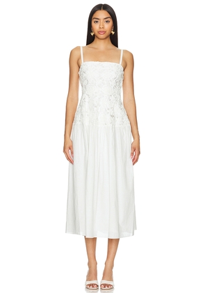 SIMKHAI Veronica Midi Dress in White. Size 6. Also in 0.