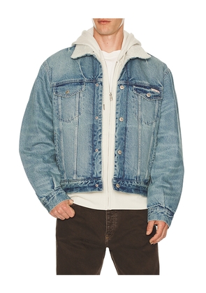 Calvin Klein Sherpa Trucker Jacket in Blue. Size L. Also in M, S.