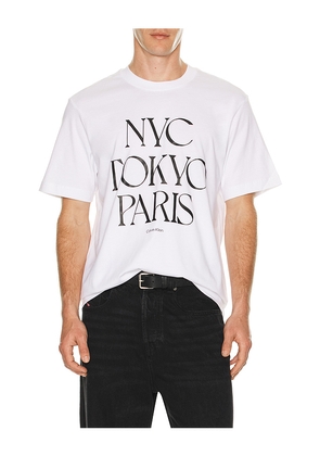 Calvin Klein Flagship City Tee in White. Size L. Also in M, S, XL/1X.