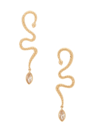 Ettika Serpentina Statement Earring in Metallic Gold.