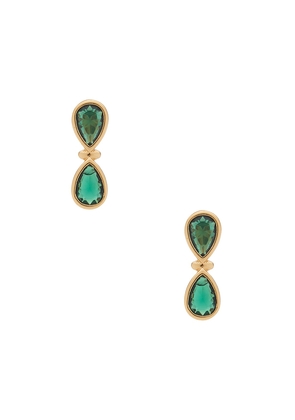 Ettika Infinity Crystal Studs in Green.