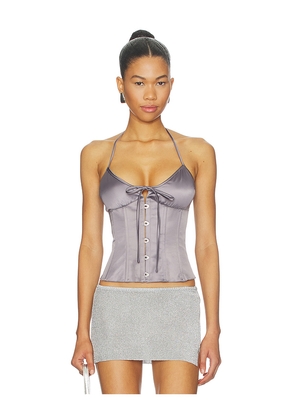 GUIZIO Marini Corset in Metallic Silver. Size M. Also in S, XS.