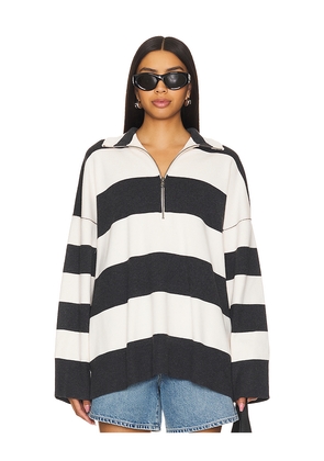 Free People Coastal Stripe Pullover in White. Size M. Also in S, XS.