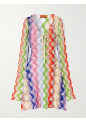 Missoni - Mare Lace-up Metallic Crochet-knit Mini Dress - Multi - IT36,IT38,IT40,IT42,IT44,IT46,IT48