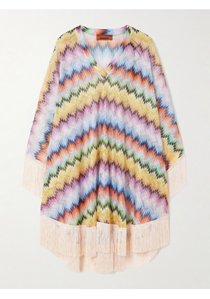 Missoni - Mare Fringed Striped Crochet-knit Kaftan - Multi - small,medium,large
