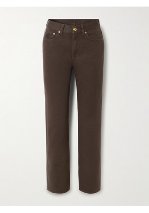 BLAZÉ Milano - Paso Embroidered High-rise Straight-leg Jeans - Brown - 00,1,2,3,4
