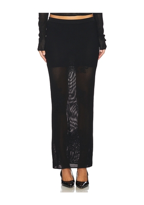 fleur du mal Lace Pointelle Maxi Skirt in Black. Size S. Also in M.
