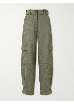 Moncler Grenoble - Wool-gabardine Tapered Ski Pants - Green - xx small,x small,small,medium,large,x large