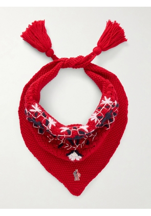 Moncler Grenoble - Fringed Embroidered Wool Scarf - One size