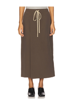 Fear of God ESSENTIALS Military Nylon Wrap Skirt in Brown. Size S. Also in XS.