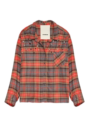 A Paper Kid check embellished top - Red