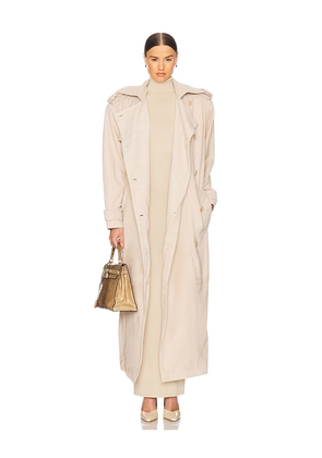 Helsa Suede Trench Coat in Neutral. Size M. Also in XS.