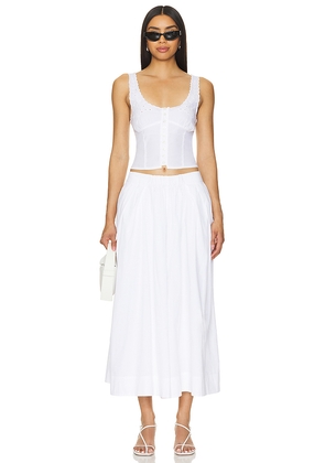 Free People Into You Eyelet Pant Set in White. Size L. Also in M, S, XL, XS.