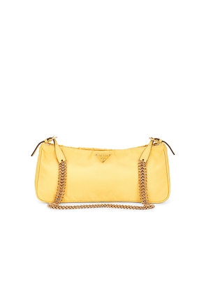 FWRD Renew Prada Tessuto Bacheli Shoulder Bag in Mustard.