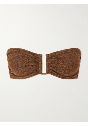 Eres - Flamboyant Cutout Embellished Bikini Top - Brown - FR 38,FR 40,FR 42,FR 44