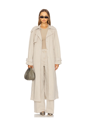 Ivy Oak Cordelia Denim Trench Coat in Beige. Size 34. Also in 40.