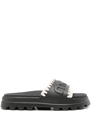 Mou logo-embossed slides - Black