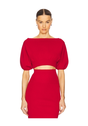 Helsa Luella Short Sleeve Sweater in Red. Size L. Also in M, S, XS.