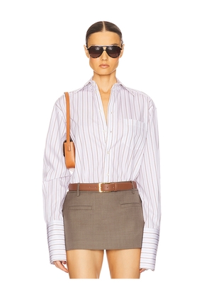 Helsa Classic Fit Stripe Poplin Shirt in Neutral. Size M. Also in XL, XXS.