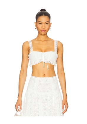 For Love & Lemons Daisy Lace Crop Top in White. Size M. Also in XL.