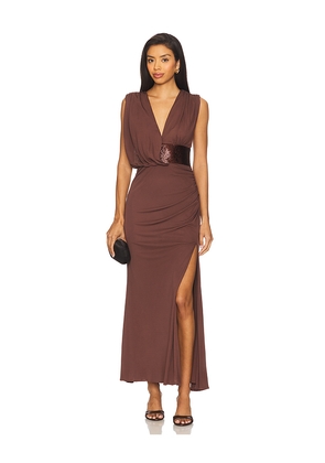 Herve Leger Lucille Gown in Brown. Size S. Also in XS.