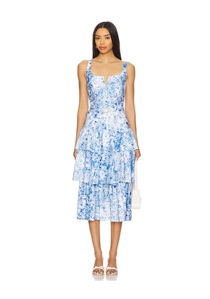 Generation Love Celeste Floral Poplin Dress in Blue. Size L. Also in M, S, XS.
